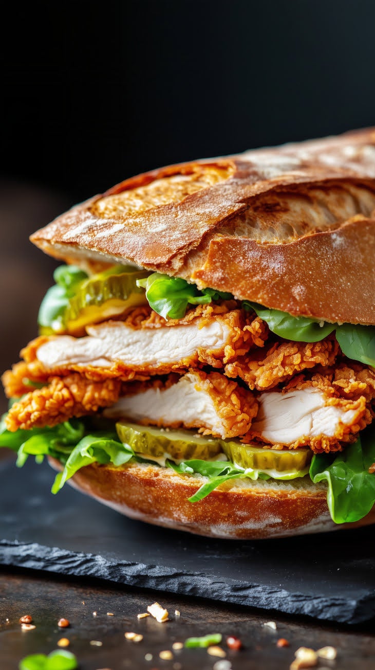 Sándwich de pollo con vegetales