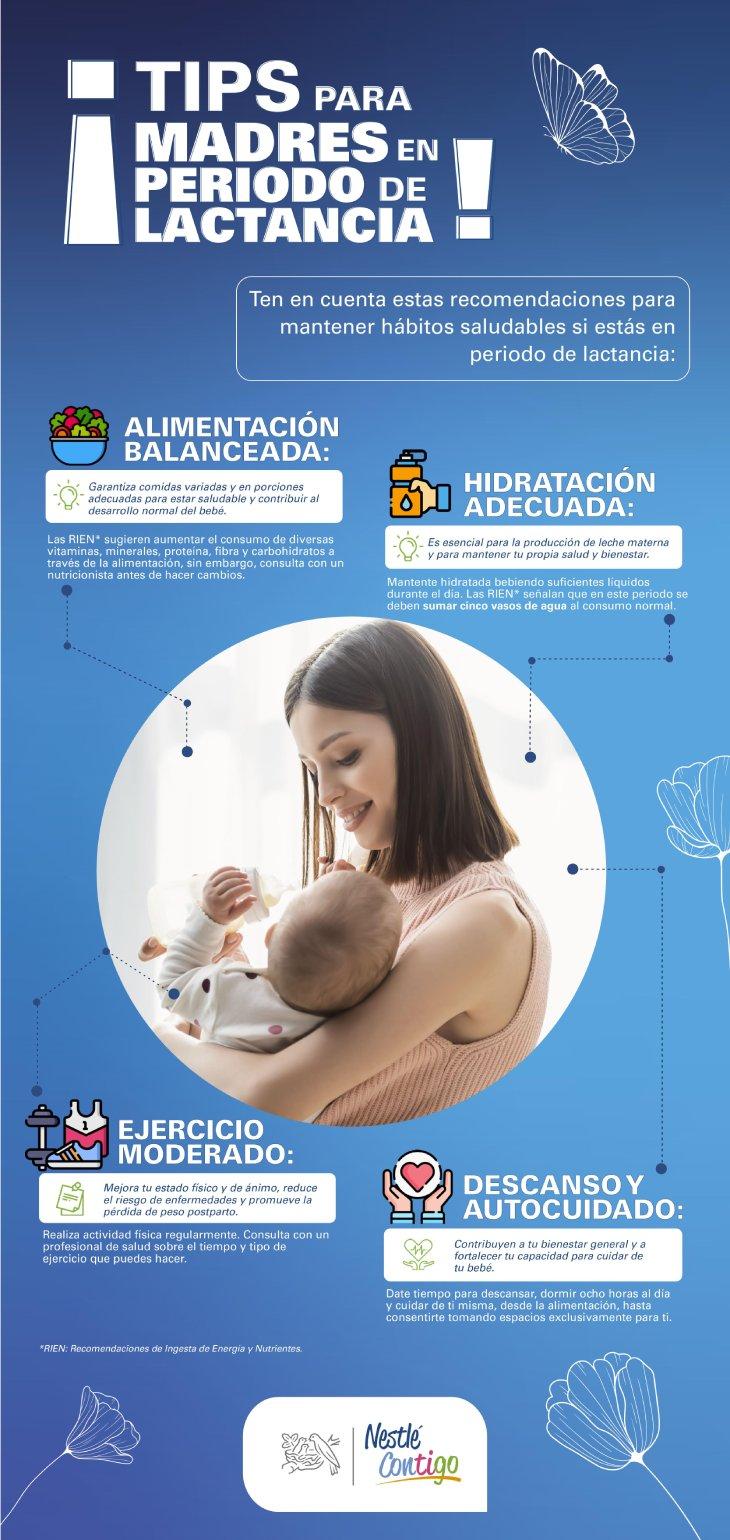 Infografía con Tips para madres en periodo de lactancia!